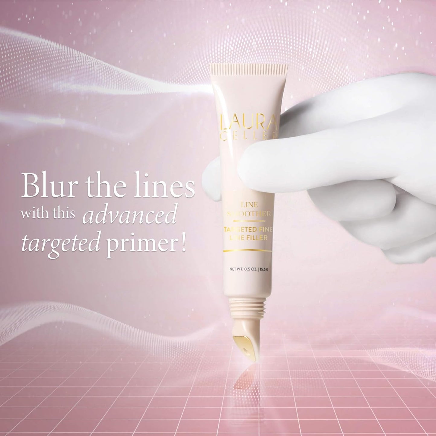 LAURA GELLER Line Smoother Targeted Fine Line Blurring Primer | Wrinkles & Pores, Subtly Tinted, with Vitamin C & Niacinamide for Mature Skin
