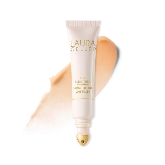 LAURA GELLER Line Smoother Targeted Fine Line Blurring Primer | Wrinkles & Pores, Subtly Tinted, with Vitamin C & Niacinamide for Mature Skin