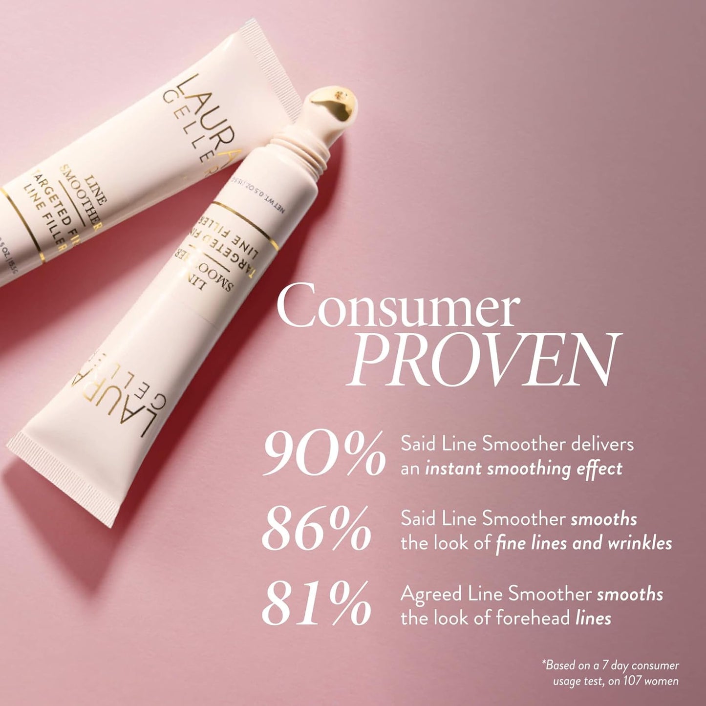 LAURA GELLER Line Smoother Targeted Fine Line Blurring Primer | Wrinkles & Pores, Subtly Tinted, with Vitamin C & Niacinamide for Mature Skin