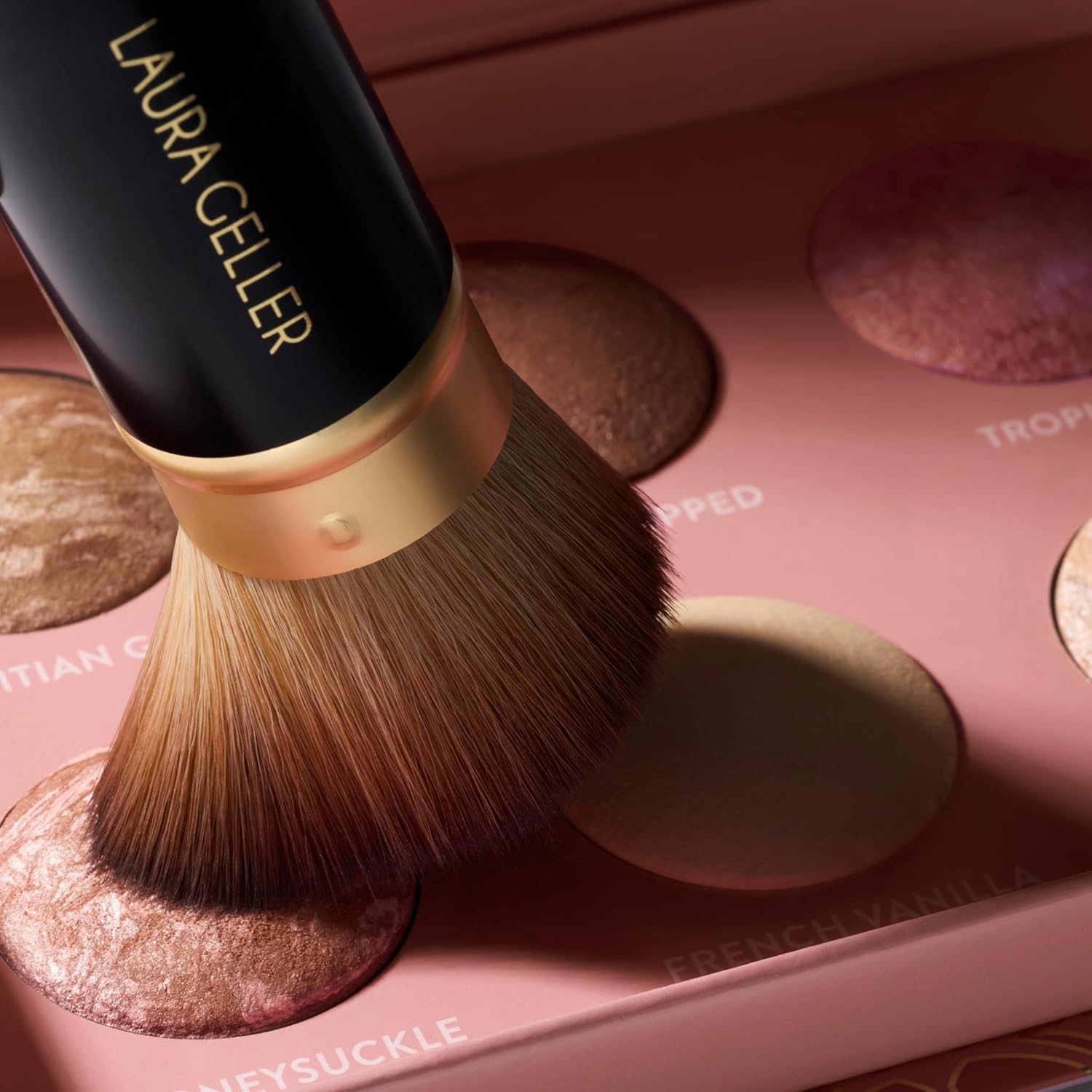 LAURA GELLER NEW YORK Cheek to Chic Tropical Glow Baked Face Palette | Includes 2 Blushes, 2 Bronzers and 2 Radiant Highlighters