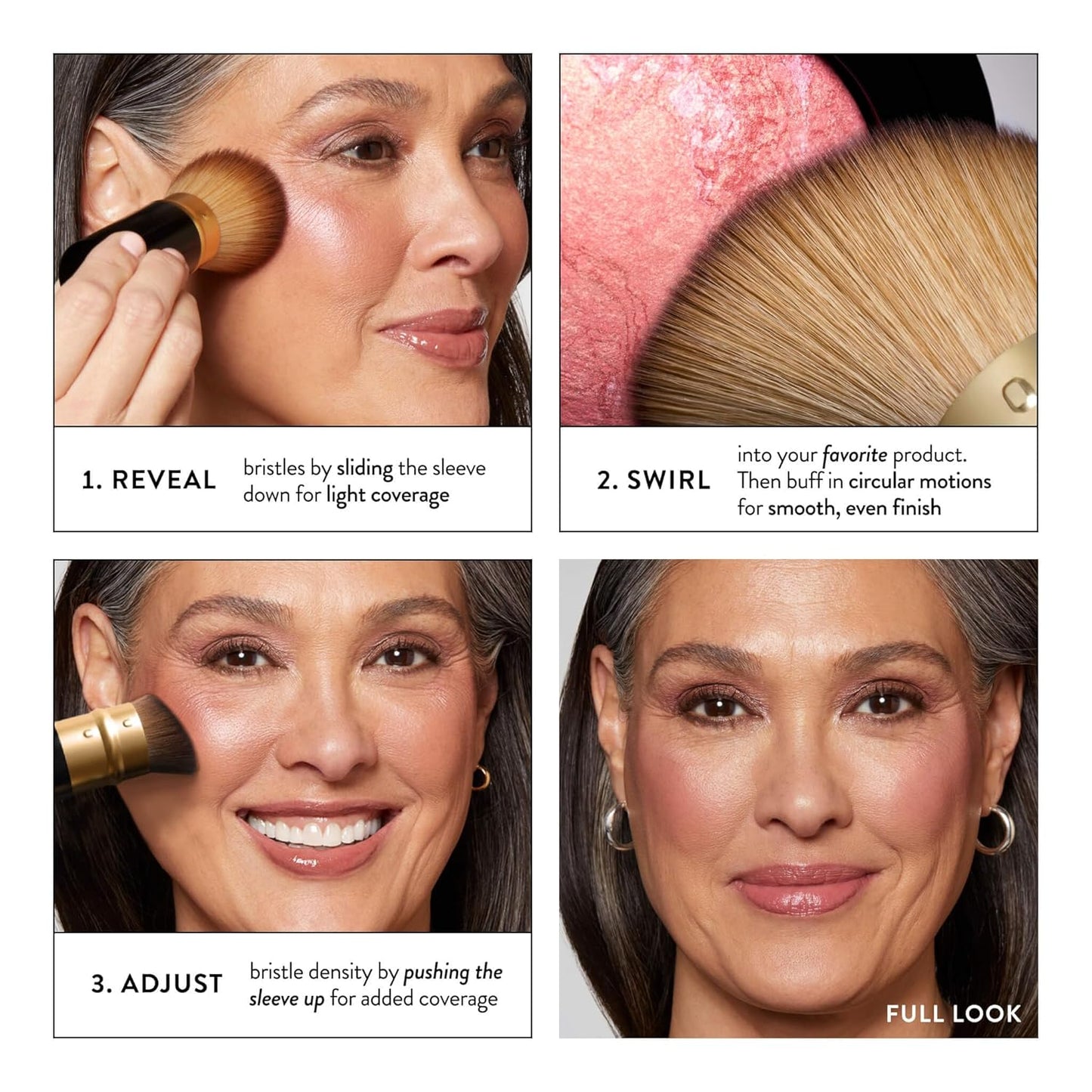 LAURA GELLER NEW YORK Cosmetic Professional Makeup Brushes - Cruelty-Free 02 Retractable Angled Kabuki Brush