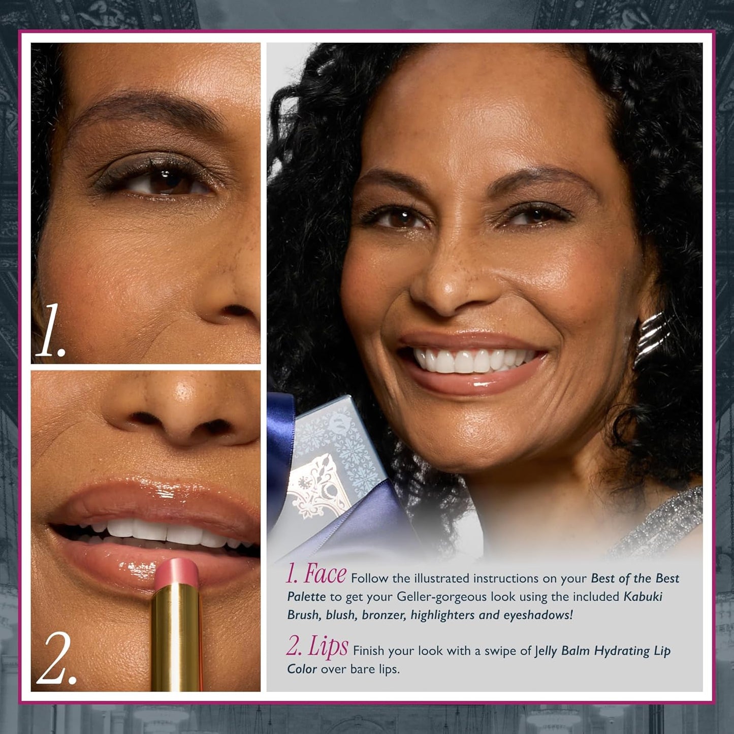 LAURA GELLER NEW YORK Own Your Age Boxed Makeup Collection | Amazon Exclusive - Giftable Makeup Set with All-in-One Face Palette, Hydrating Lip Color Balm and Retractable Travel Friendly Kabuki Brush